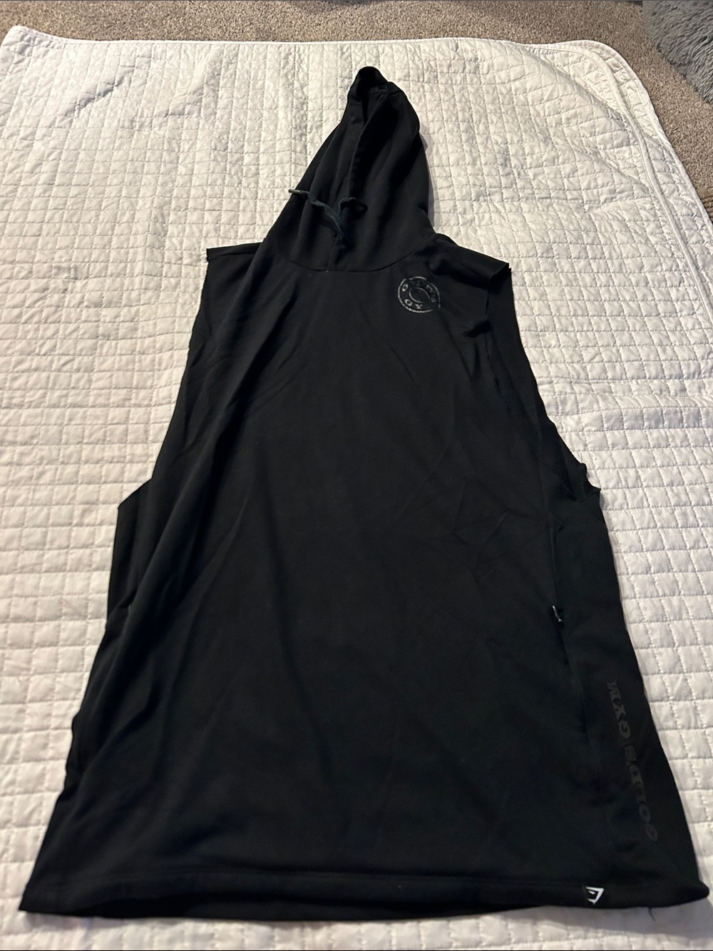 Sleeveless Hooded Men's Swim Rash Guard - Black